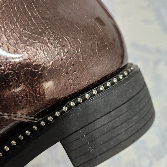 Glossy Rhinestone Lace-ups - Picture 13 of 13